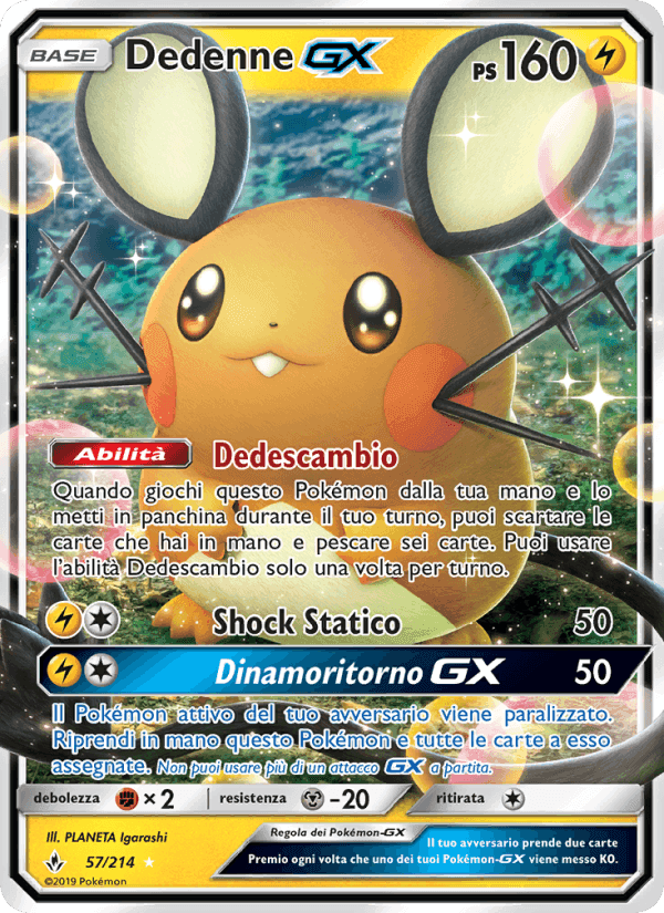 Dedenne GX, carte 57 de Legami Inossidabili
