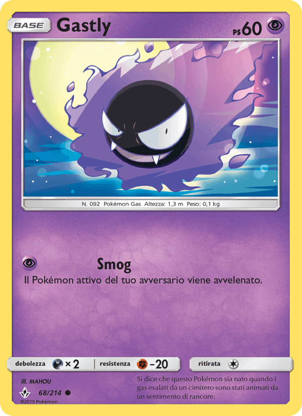 Gastly, carta 68 di Legami Inossidabili
