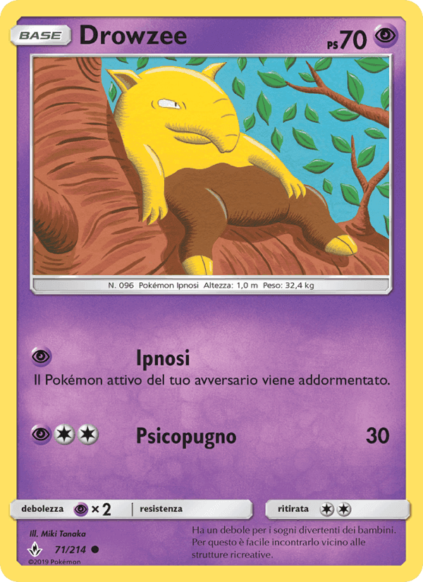 Drowzee, card 71 from Legami Inossidabili
