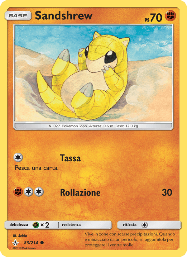 Sandshrew, carta 83 di Legami Inossidabili