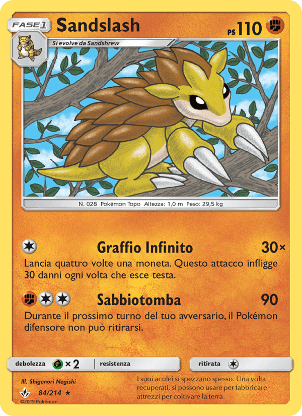Sandslash, carta 84 di Legami Inossidabili