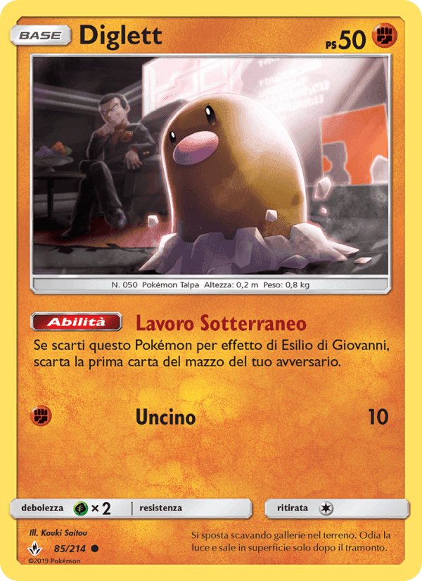 Diglett, carta 85 di Legami Inossidabili