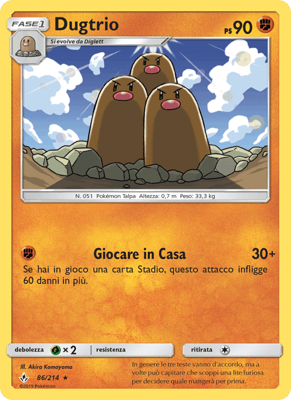 Dugtrio, carte 86 de Legami Inossidabili
