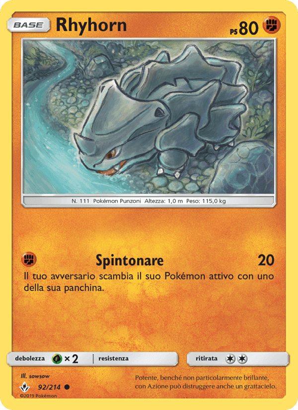 Rhyhorn, carta 92 di Legami Inossidabili
