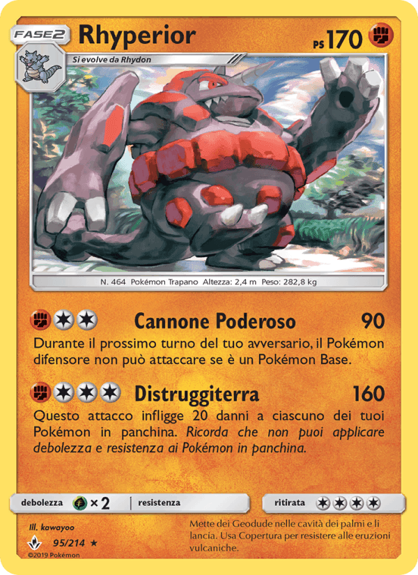 Rhyperior, card 95 from Legami Inossidabili