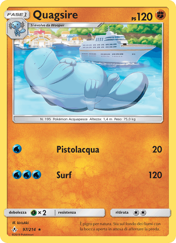 Quagsire, card 97 from Legami Inossidabili