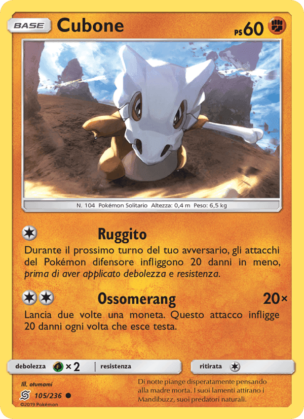 Cubone, carta 105 di Sintonia Mentale