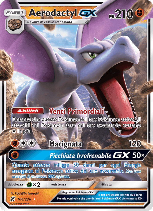 Aerodactyl GX, carta 106 di Sintonia Mentale