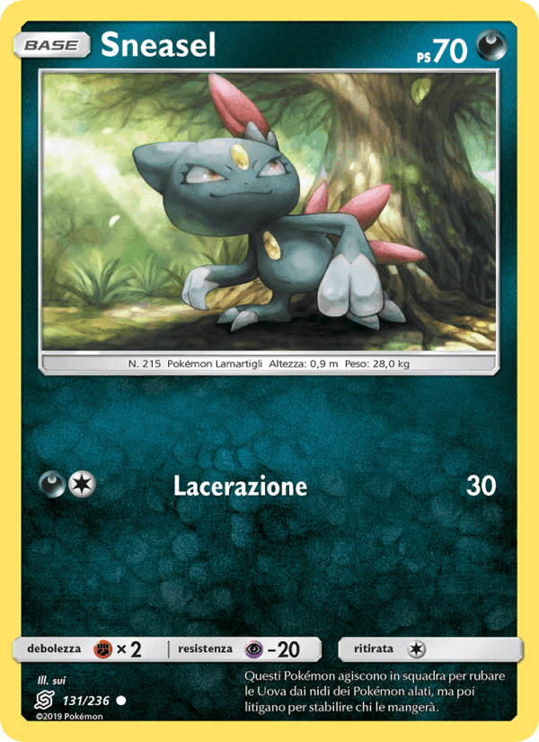 Sneasel, card 131 from Sintonia Mentale