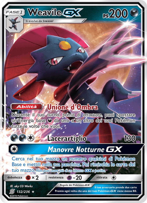 Weavile GX, carta 132 di Sintonia Mentale