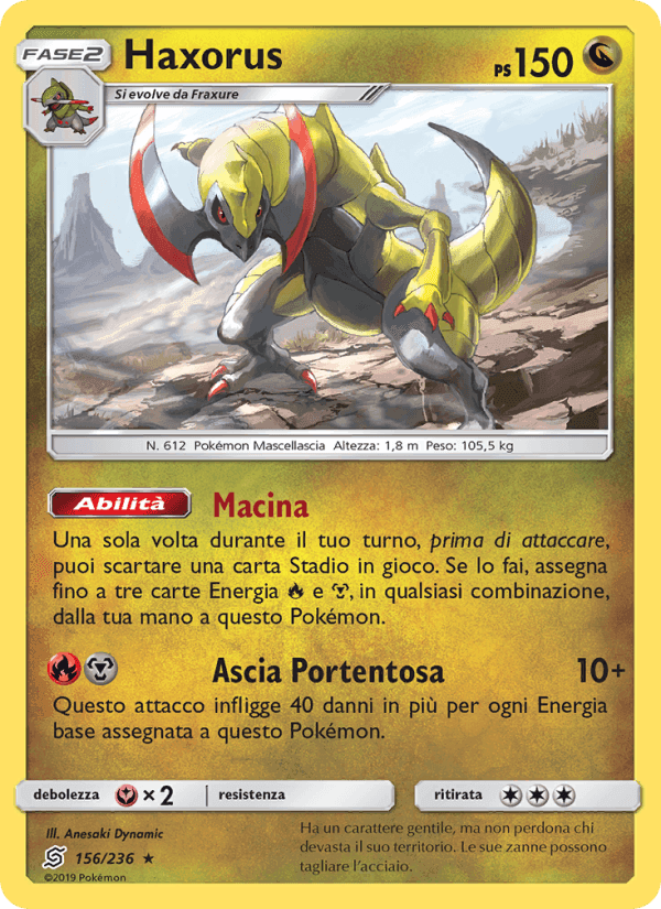 Haxorus, carta 156 di Sintonia Mentale