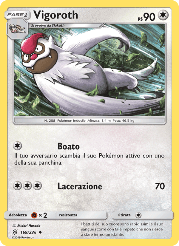 Vigoroth, card 169 from Sintonia Mentale