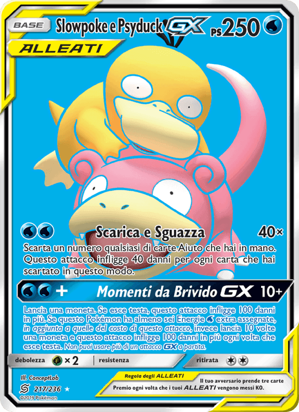 Slowpoke e Psyduck GX, card 217 from Sintonia Mentale