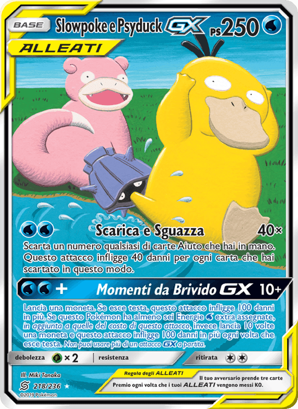 Slowpoke e Psyduck GX, card 218 from Sintonia Mentale