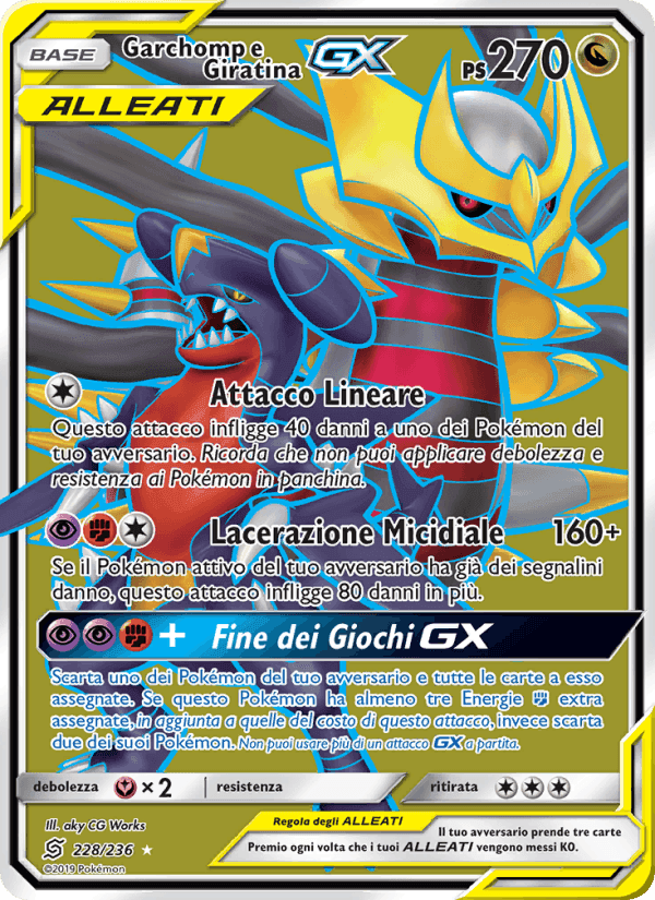 Garchomp e Giratina GX, carta 228 di Sintonia Mentale