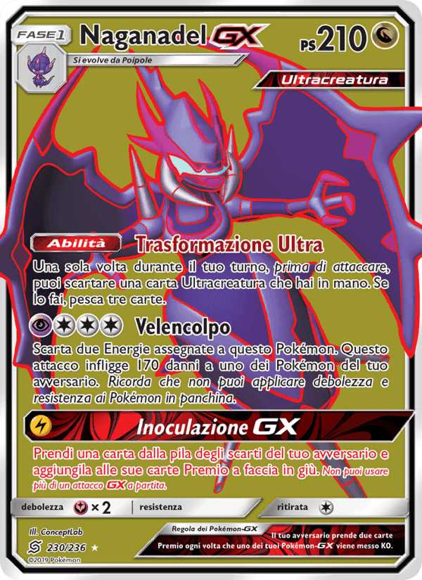 Naganadel GX, carte 230 de Sintonia Mentale