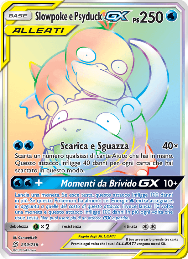 Slowpoke e Psyduck GX, card 239 from Sintonia Mentale