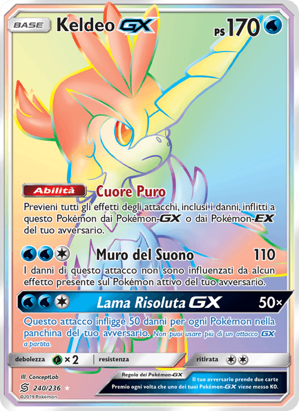 Keldeo GX, card 240 from Sintonia Mentale