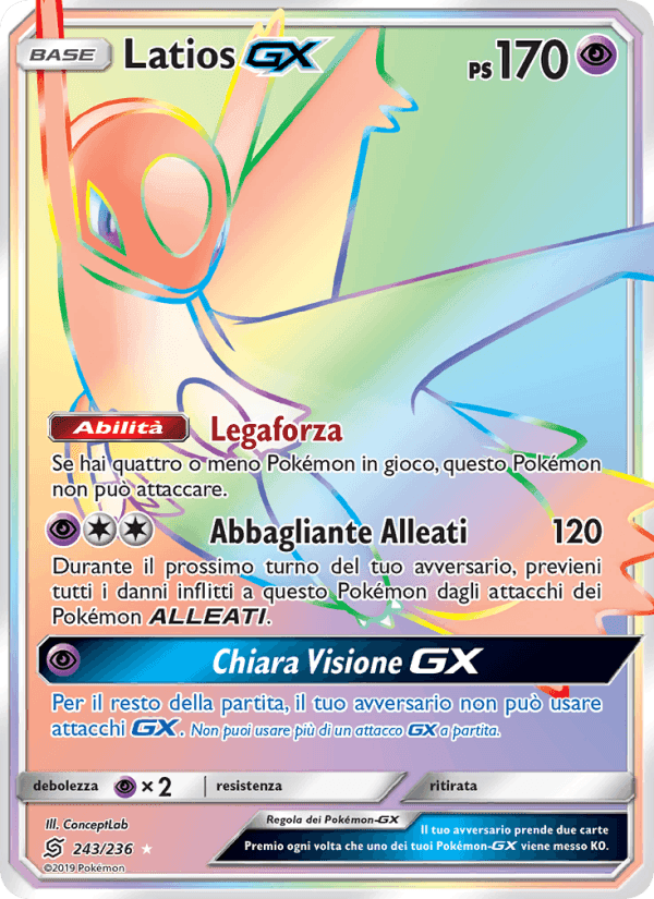 Latios GX, carta 243 de Sintonia Mentale