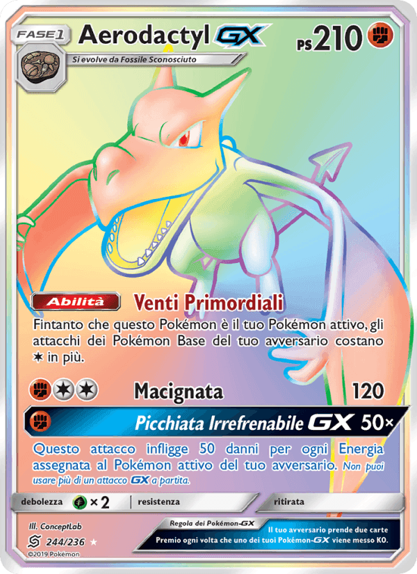 Aerodactyl GX, carta 244 di Sintonia Mentale
