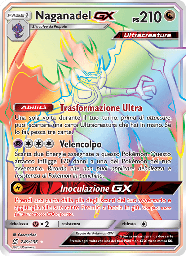 Naganadel GX, carte 249 de Sintonia Mentale