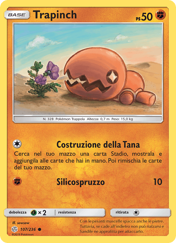 Trapinch, card 107 from Eclissi Cosmica