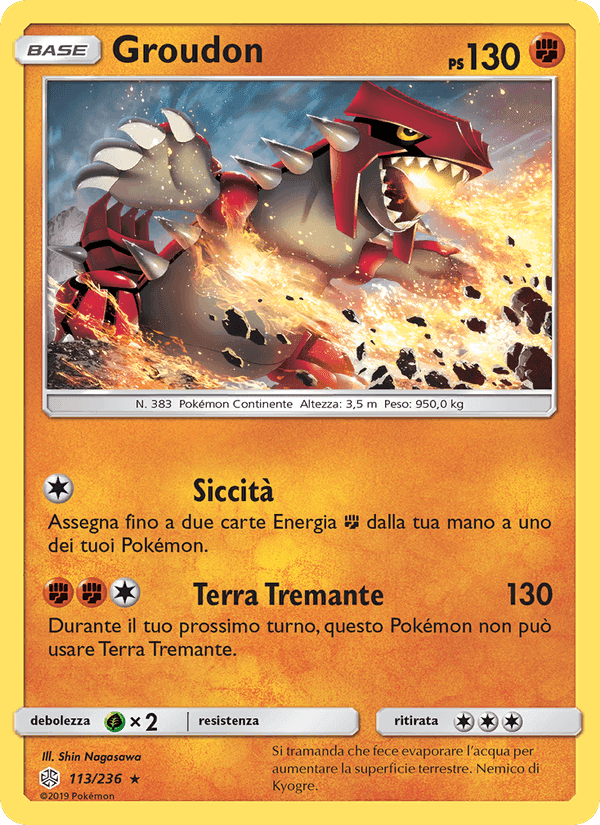 Groudon, carta 113 di Eclissi Cosmica