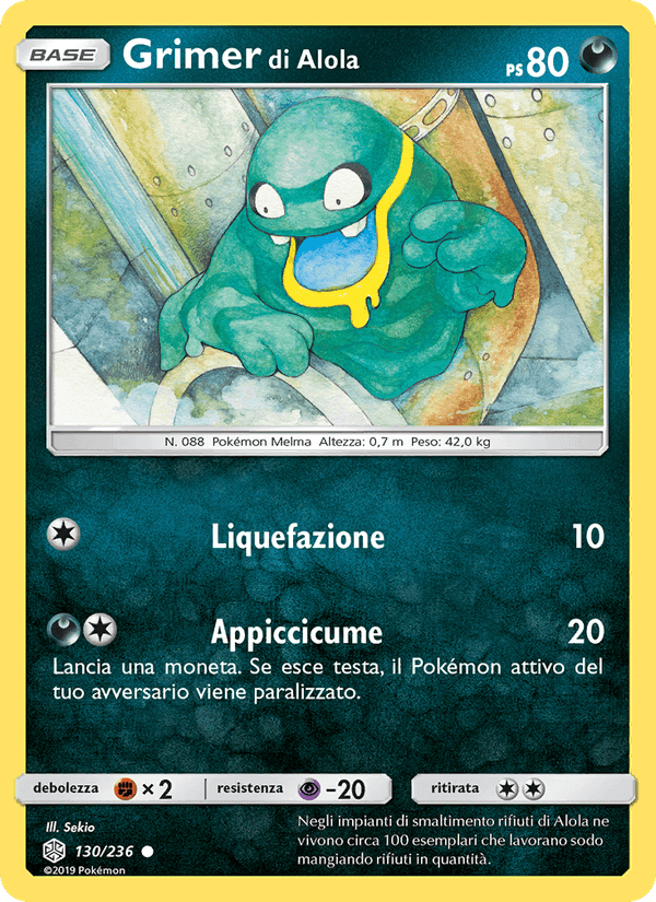 Grimer di Alola, carta 130 di Eclissi Cosmica