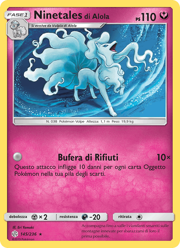 Ninetales di Alola, carta 145 di Eclissi Cosmica