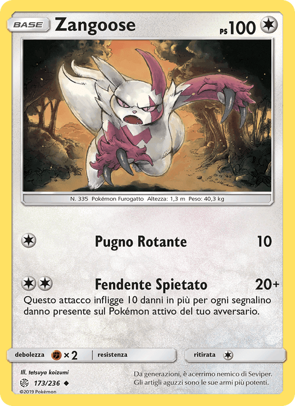Zangoose, carta 173 di Eclissi Cosmica
