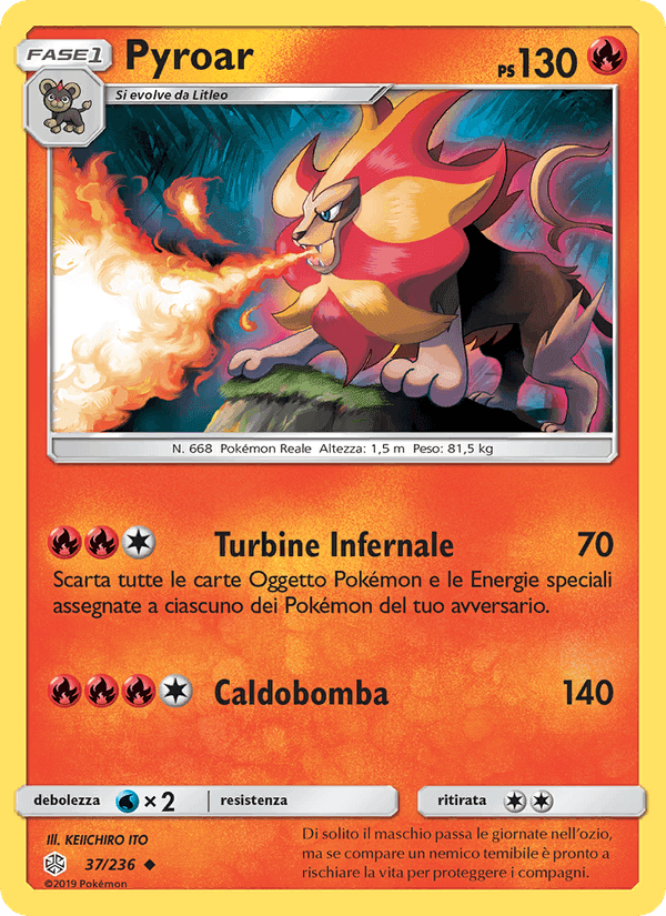 Pyroar, carta 37 di Eclissi Cosmica