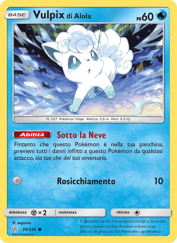 Vulpix di Alola, carta 39 di Eclissi Cosmica