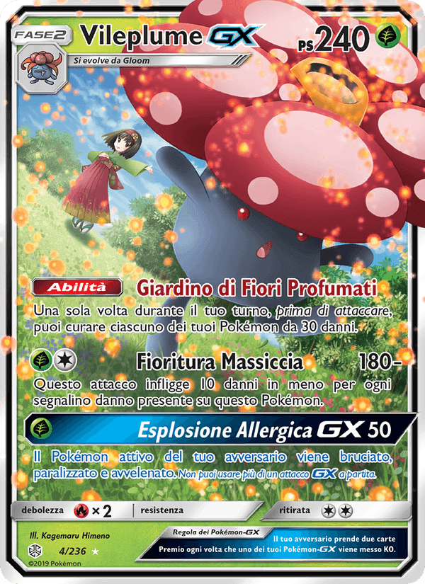 Vileplume GX, carta 4 di Eclissi Cosmica