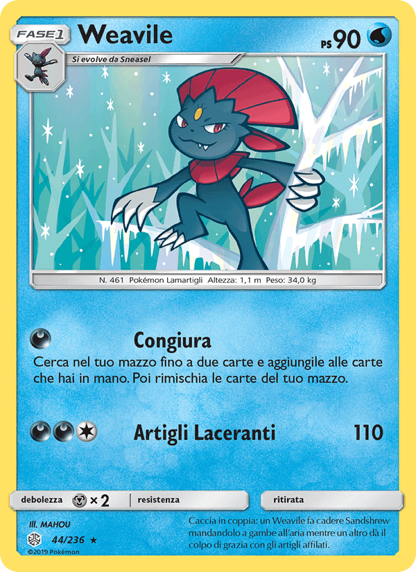 Weavile, carta 44 di Eclissi Cosmica