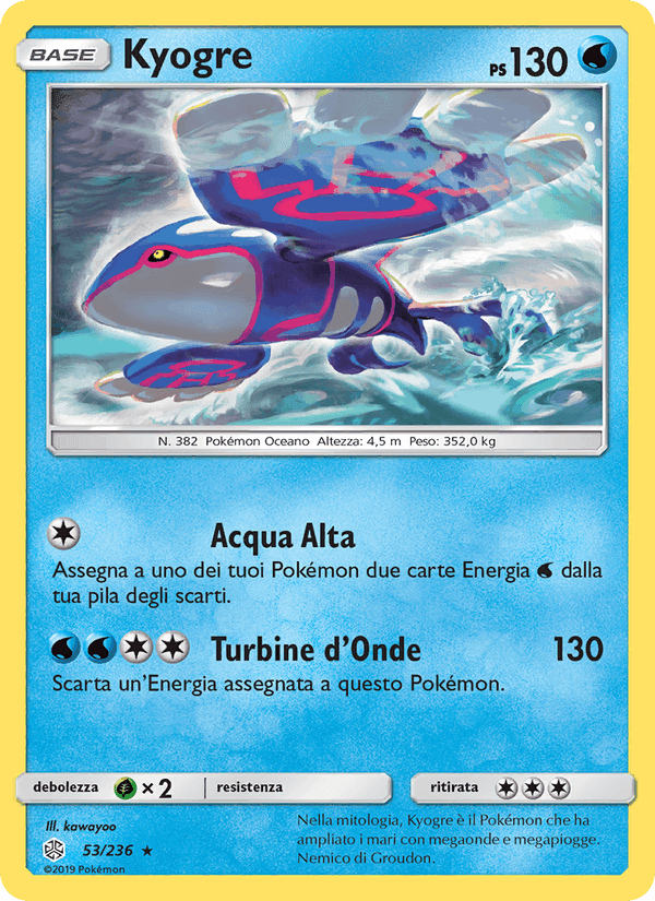 Kyogre, carta 53 di Eclissi Cosmica