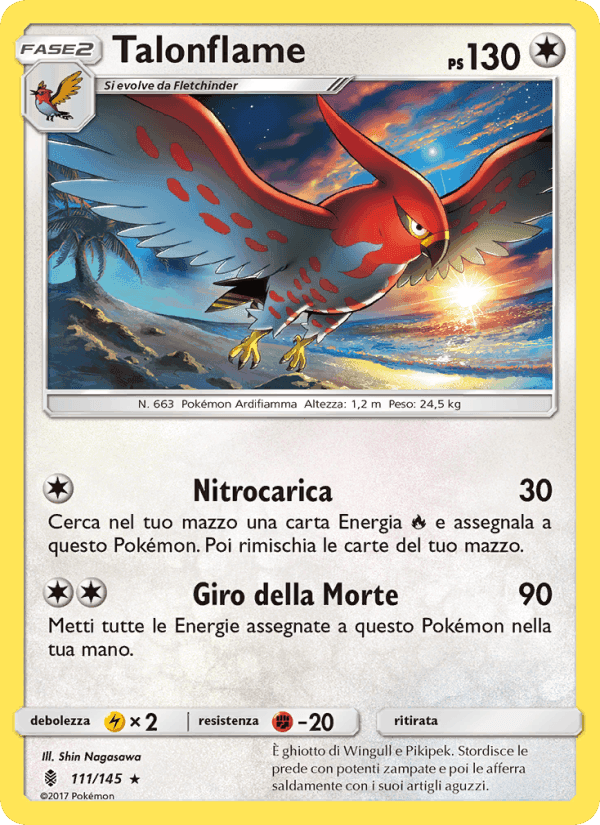Talonflame, carta 111 di Guardiani Nascenti