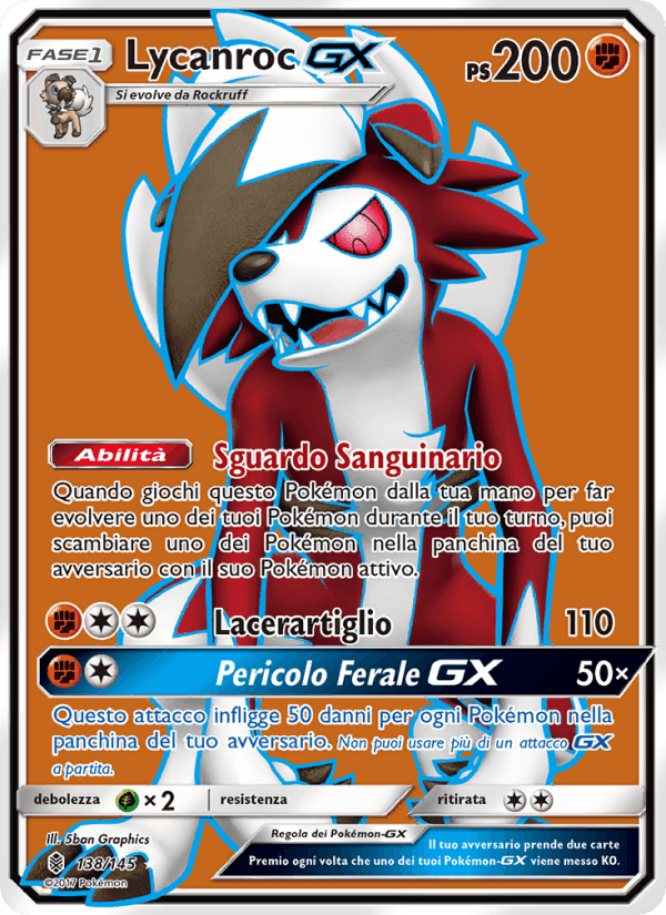 Lycanroc GX, card 138 from Guardiani Nascenti