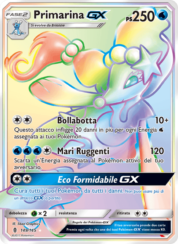 Primarina GX, carta 149 de Guardiani Nascenti