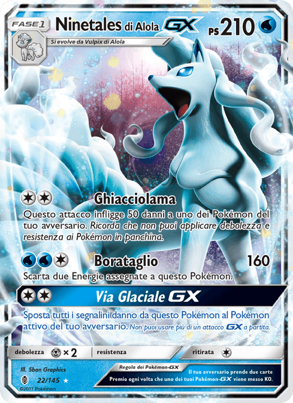 Ninetales di Alola GX, carta 22 di Guardiani Nascenti