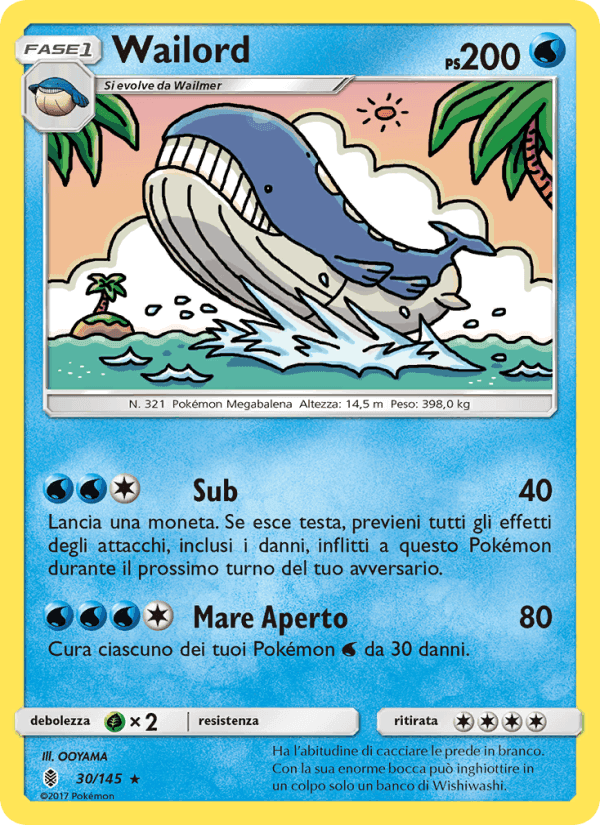 Wailord, carta 30 di Guardiani Nascenti