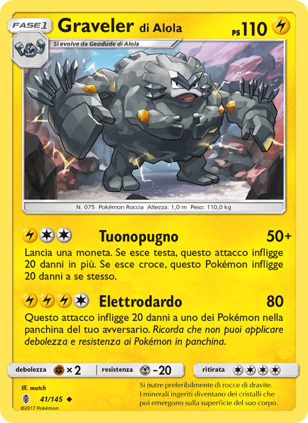 Graveler di Alola, carta 41 di Guardiani Nascenti