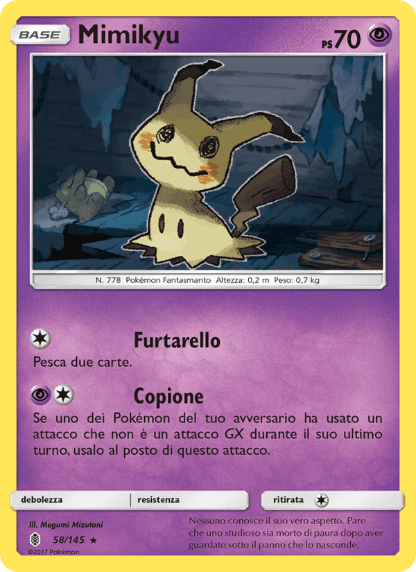 Mimikyu, carta 58 di Guardiani Nascenti