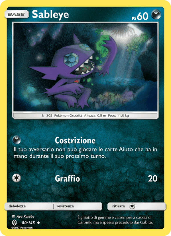 Sableye, carte 80 de Guardiani Nascenti