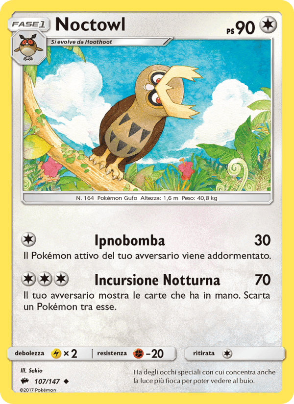 Noctowl, carta 107 di Ombre Infuocate