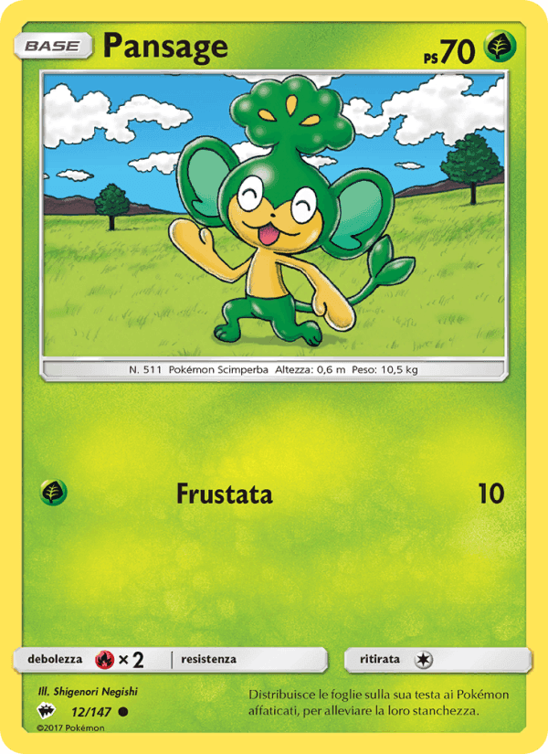 Pansage, carta 12 di Ombre Infuocate