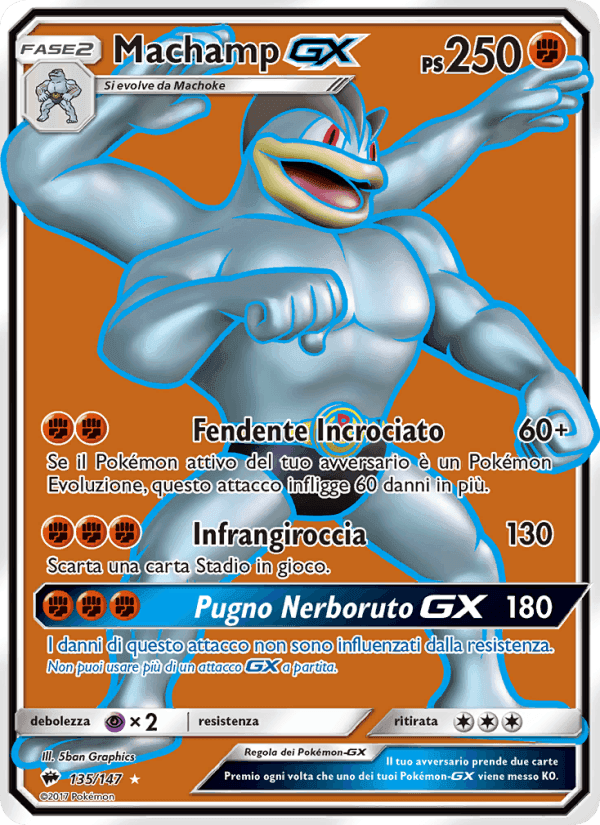 Machamp GX, carta 135 di Ombre Infuocate