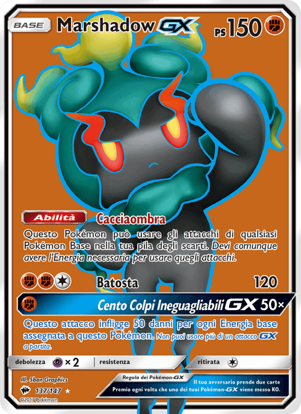 Marshadow GX, carta 137 di Ombre Infuocate