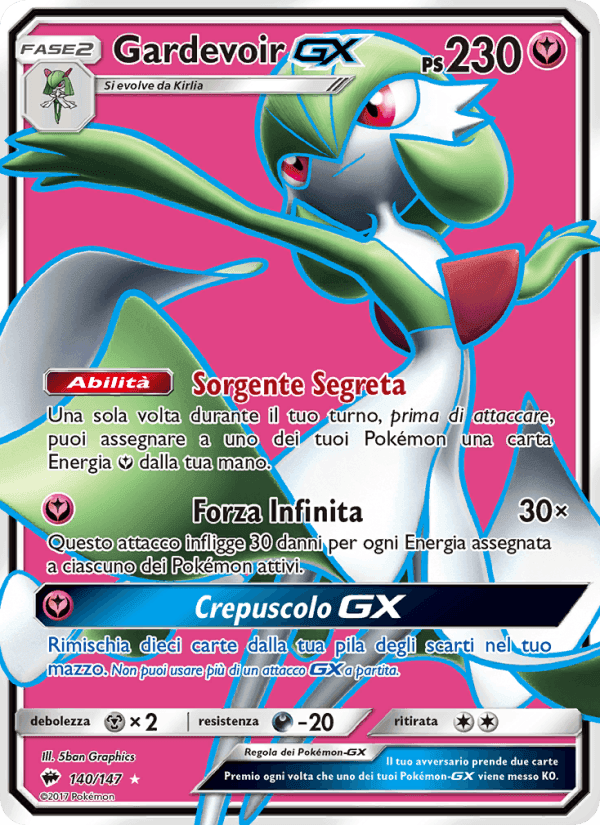 Gardevoir GX, card 140 from Ombre Infuocate