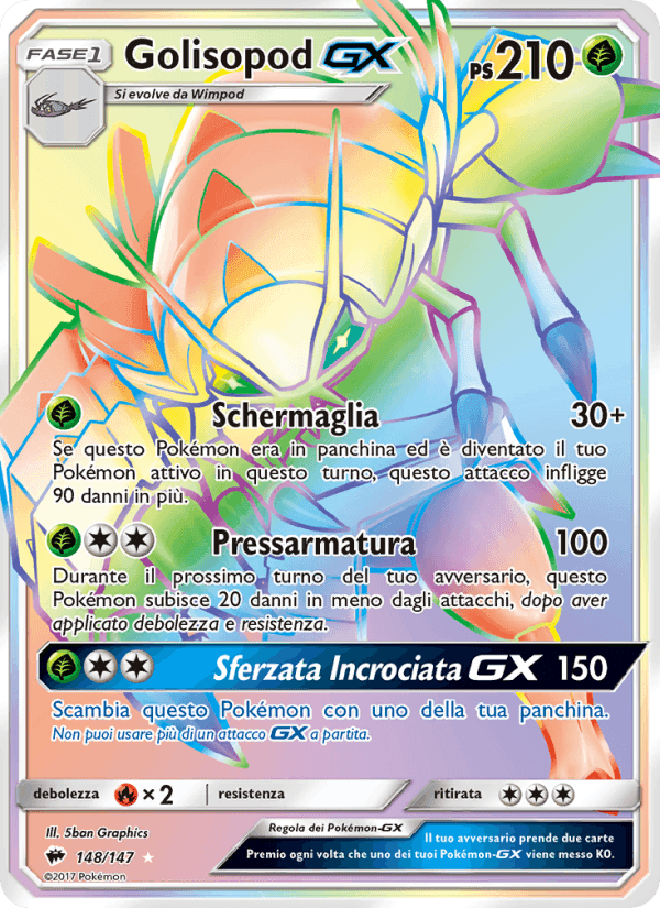 Golisopod GX, carta 148 di Ombre Infuocate