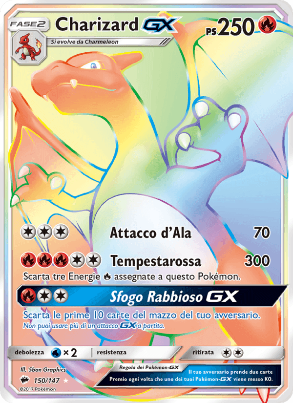 Charizard GX, carta 150 di Ombre Infuocate